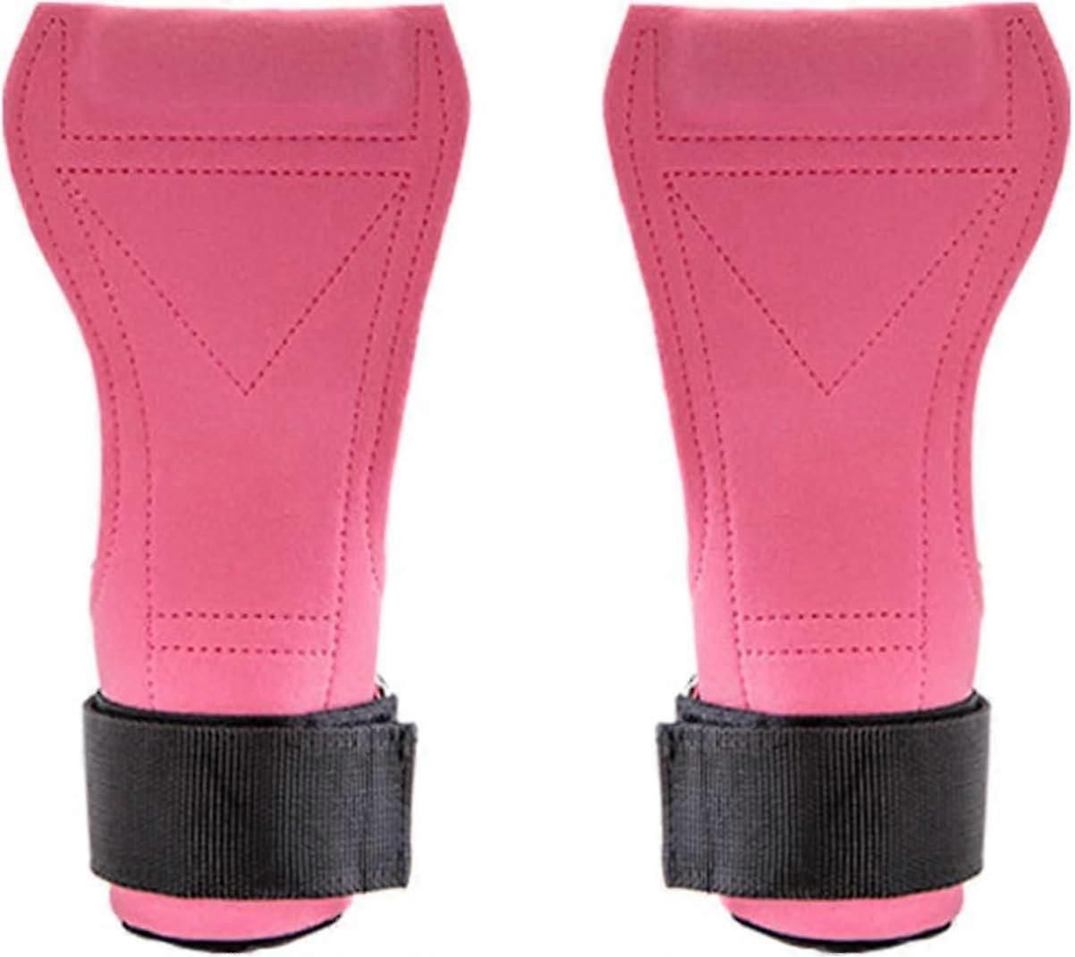 Adjustable Wrist Wraps Weight Lifting Grips Comfortable for Men Women Pink