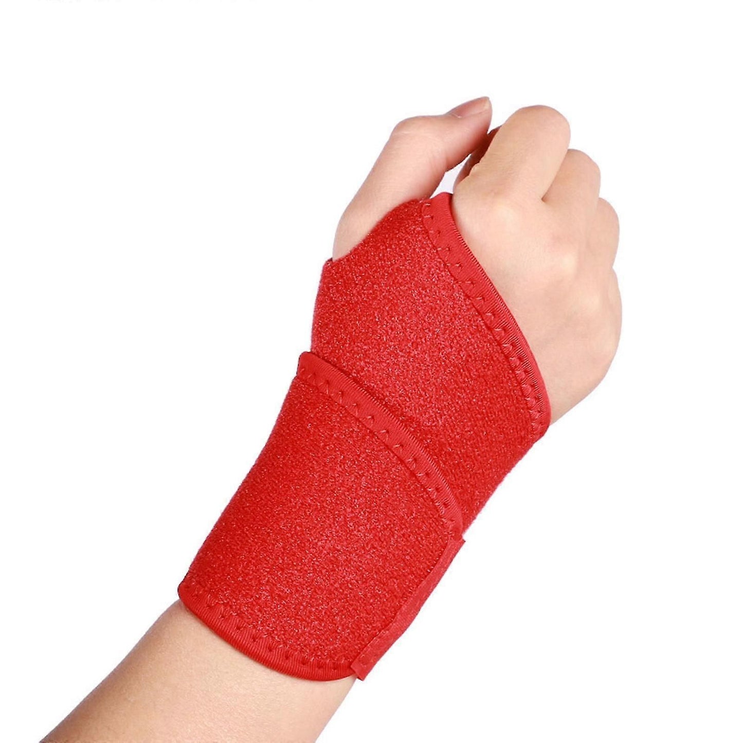 Thumb and Wrist Support Wrap Adjustable Elastic Wrist Brace Wrist Compression Wrap for Gym Fitness Badminton Basketball - Red