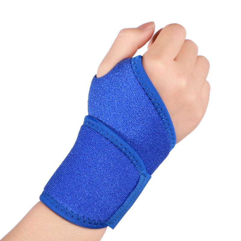 Thumb and Wrist Support Wrap Adjustable Elastic Wrist Brace Wrist Compression Wrap for Gym Fitness Badminton Basketball - Blue