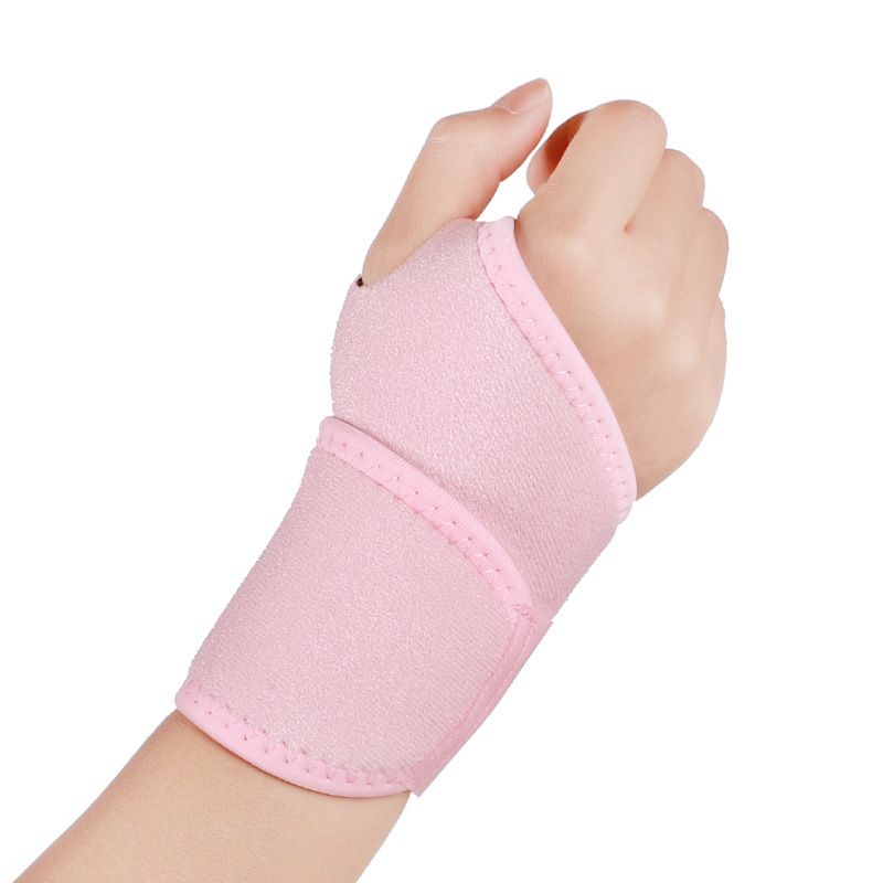 Thumb and Wrist Support Wrap Adjustable Elastic Wrist Brace Wrist Compression Wrap for Gym Fitness Badminton Basketball - Pink