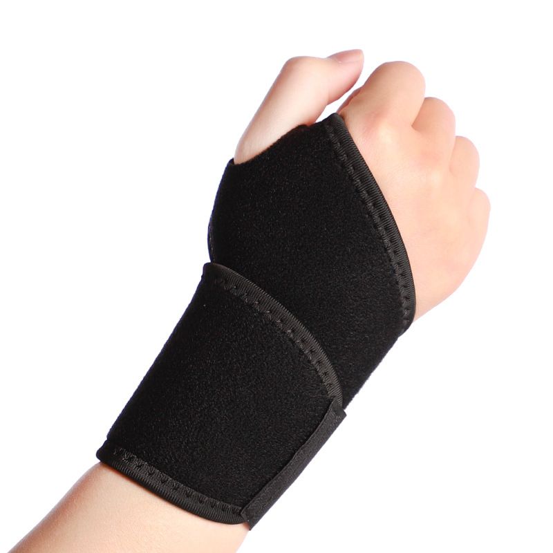 Thumb and Wrist Support Wrap Adjustable Elastic Wrist Brace Wrist Compression Wrap for Gym Fitness Badminton Basketball - Black