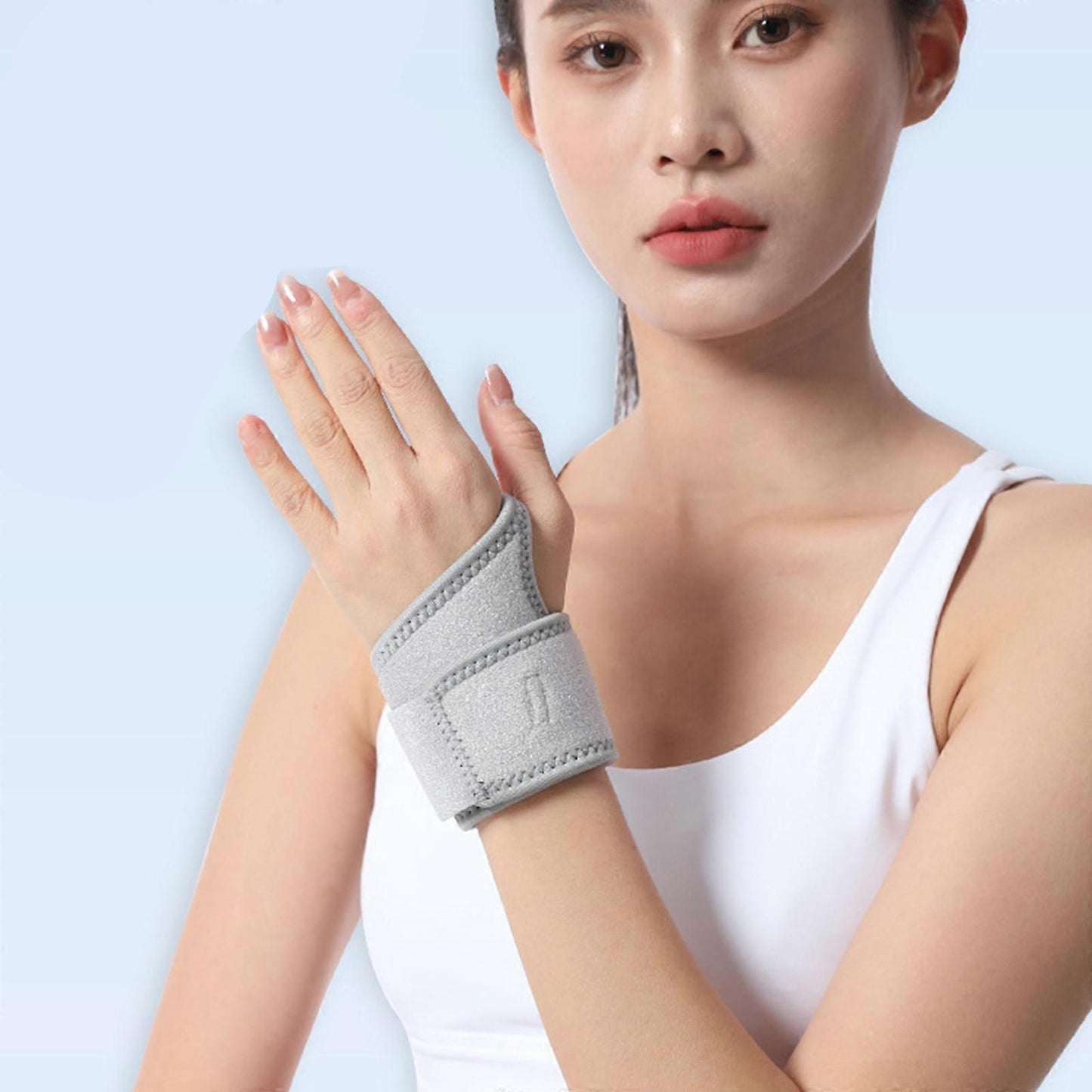 Adjustable Wrist and Thumb Support Brace, Breathable Elastic Compression Wrist Wrap for Fitness, Sports and Daily Activities - Pink