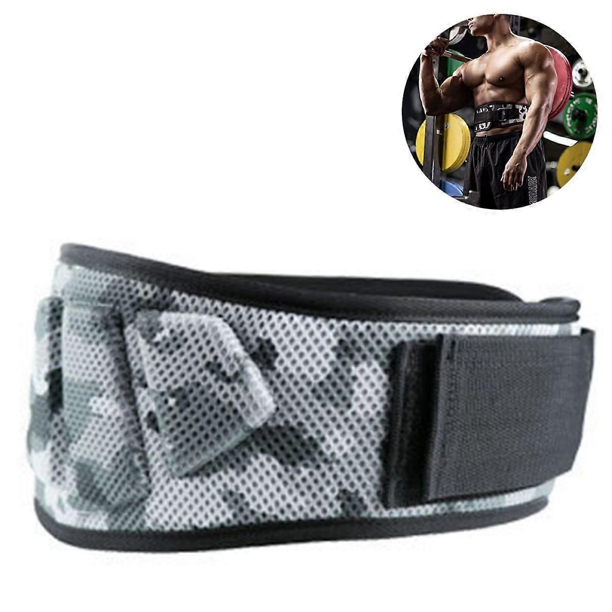 Adjustable Weightlifting Belt, EVA Nylon Lumbar Support Belt for Powerlifting, Bodybuilding, Gym Fitness and Strength Training - Blue L