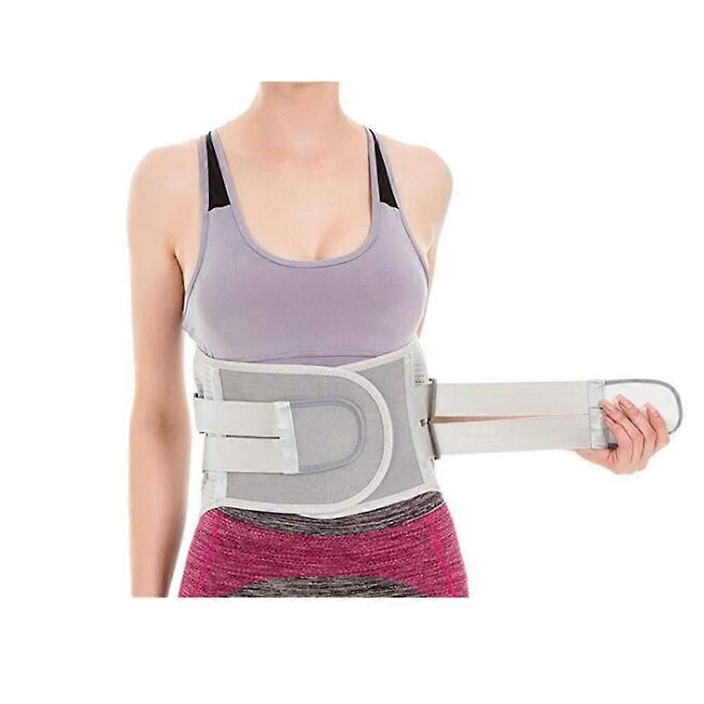 Weightlifting Belt with Adjustable Waist Support for Gym Powerlifting Lumbar Protection Grey - M