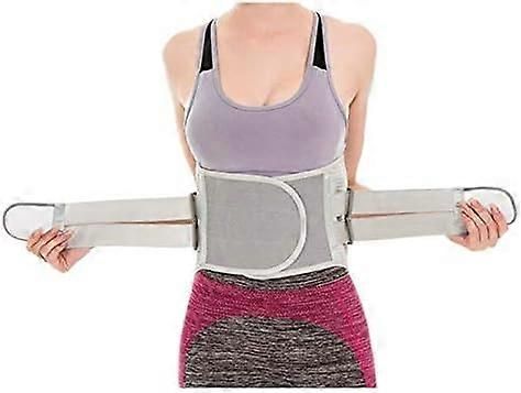 Weightlifting Belt with Adjustable Waist Support for Gym Powerlifting Lumbar Protection Grey - XL