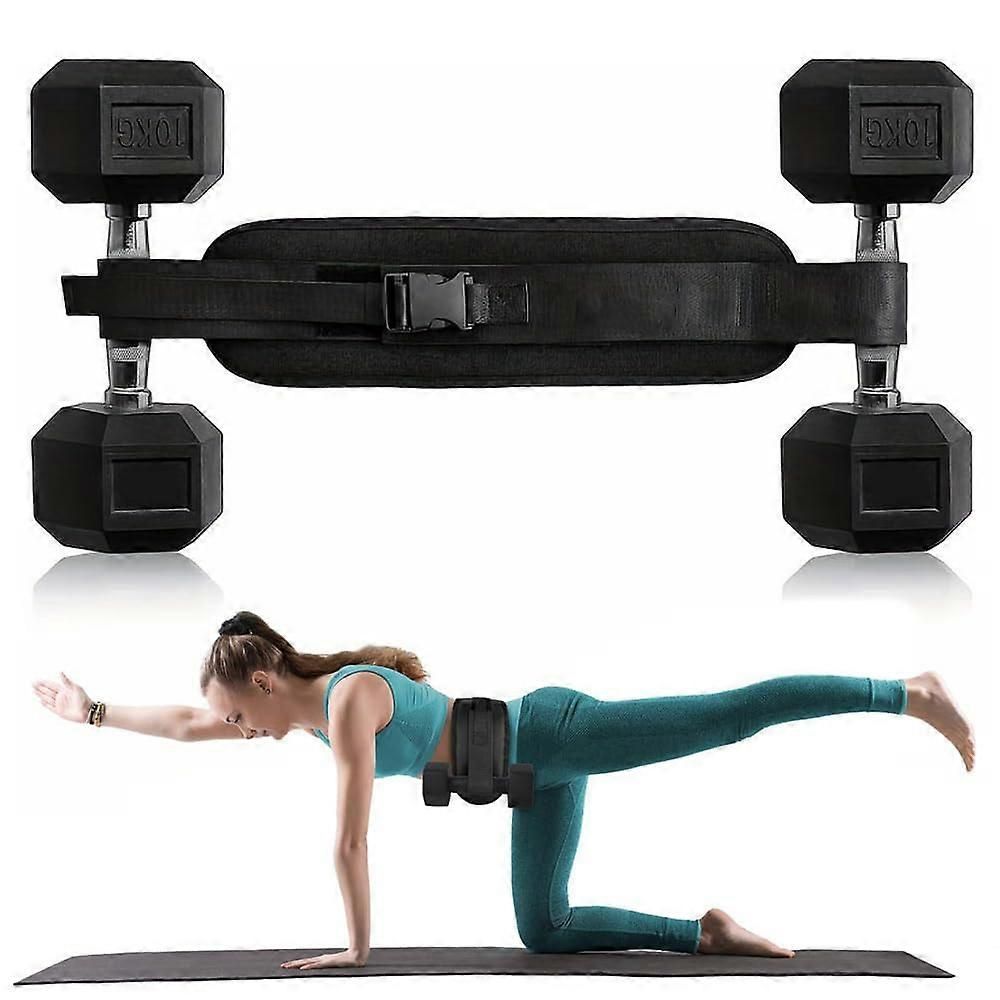 Hip Thrust Belt Booty Belt with Padded Strap for Weightlifting Glute Training Dumbbells Black