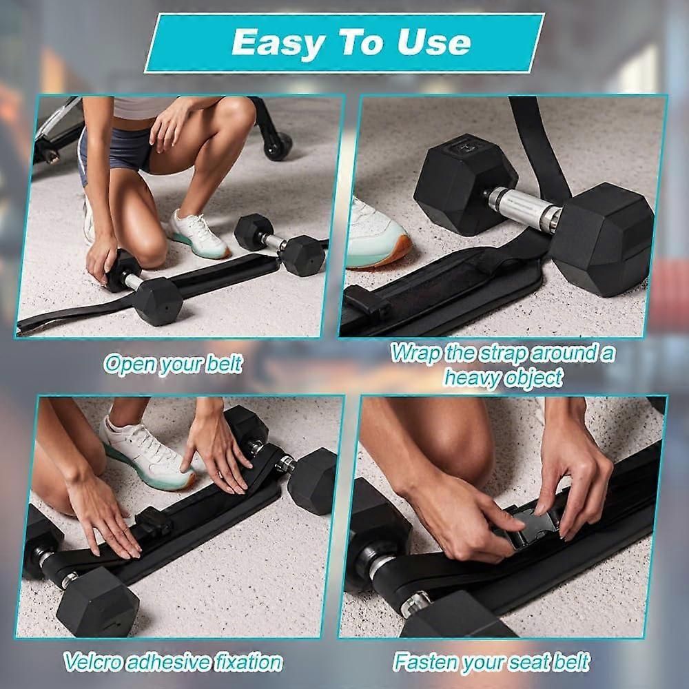 Hip Thrust Belt Booty Belt with Padded Strap for Weightlifting Glute Training Dumbbells Black