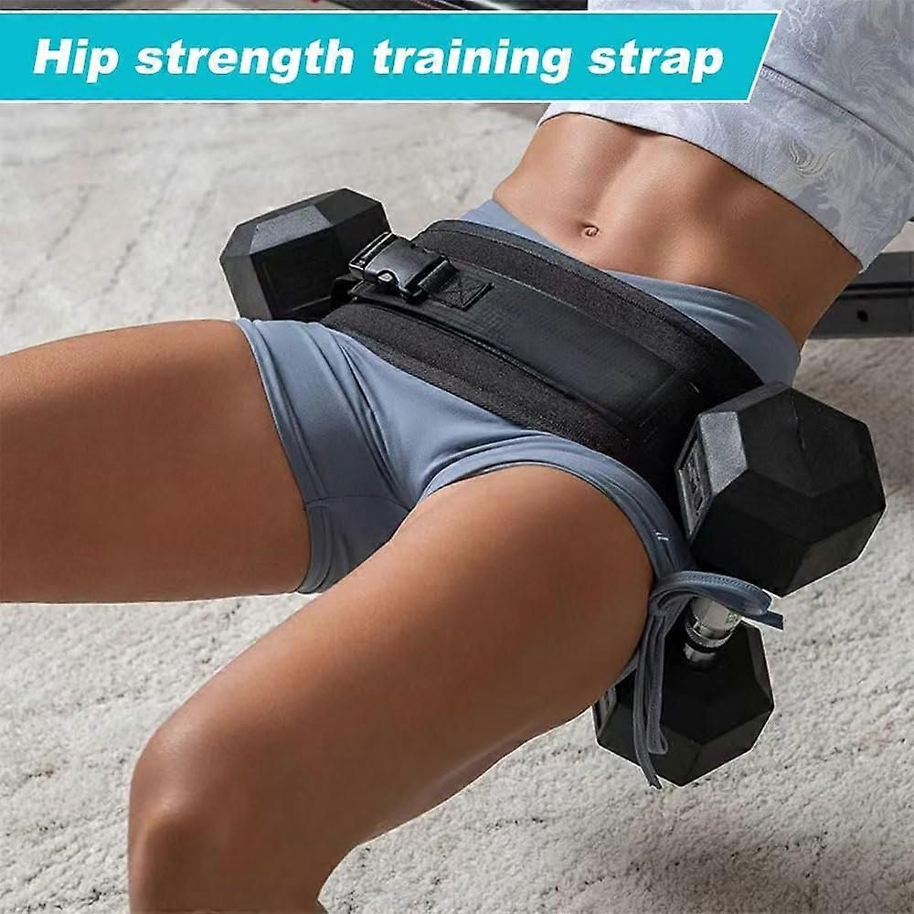 Hip Thrust Belt Booty Belt with Padded Strap for Weightlifting Glute Training Dumbbells Black
