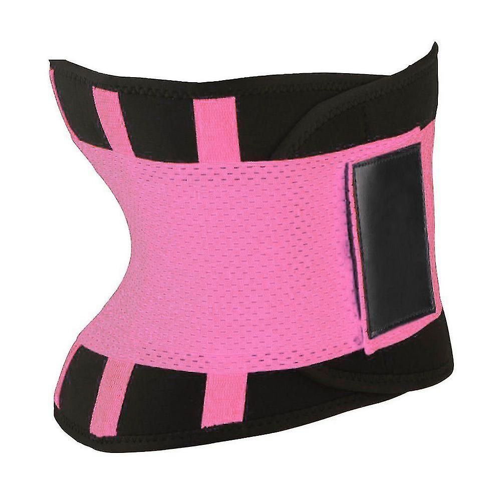 Adjustable Back Support Waist Trainer Trimmer Belt Sports Gym Fitness Weightlifting Abdominal Slim Belt - Pink