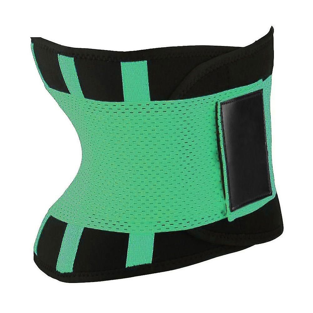 Adjustable Back Support Waist Trainer Trimmer Belt Sports Gym Fitness Weightlifting Abdominal Slim Belt - Green