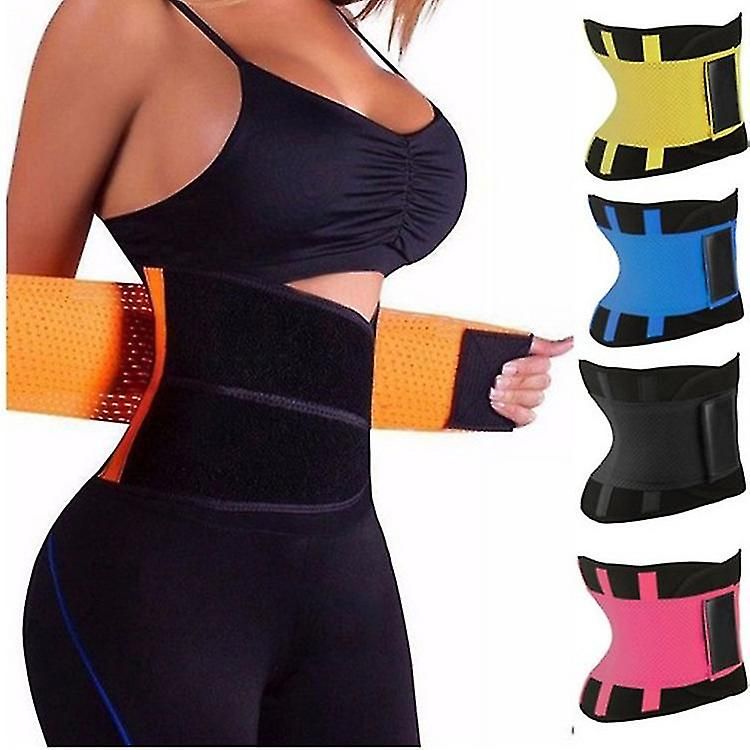 Adjustable Back Support Waist Trainer Trimmer Belt Sports Gym Fitness Weightlifting Abdominal Slim Belt - Blue