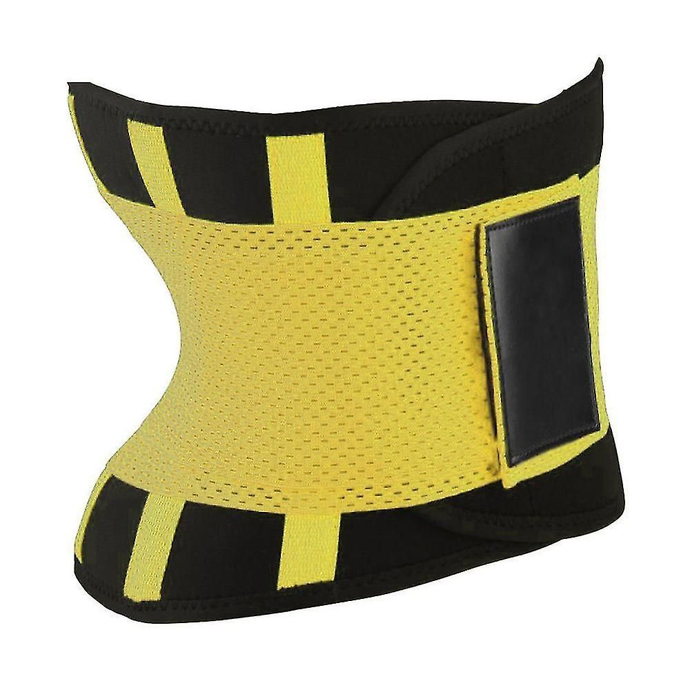 Adjustable Back Support Waist Trainer Trimmer Belt Sports Gym Fitness Weightlifting Abdominal Slim Belt - Yellow