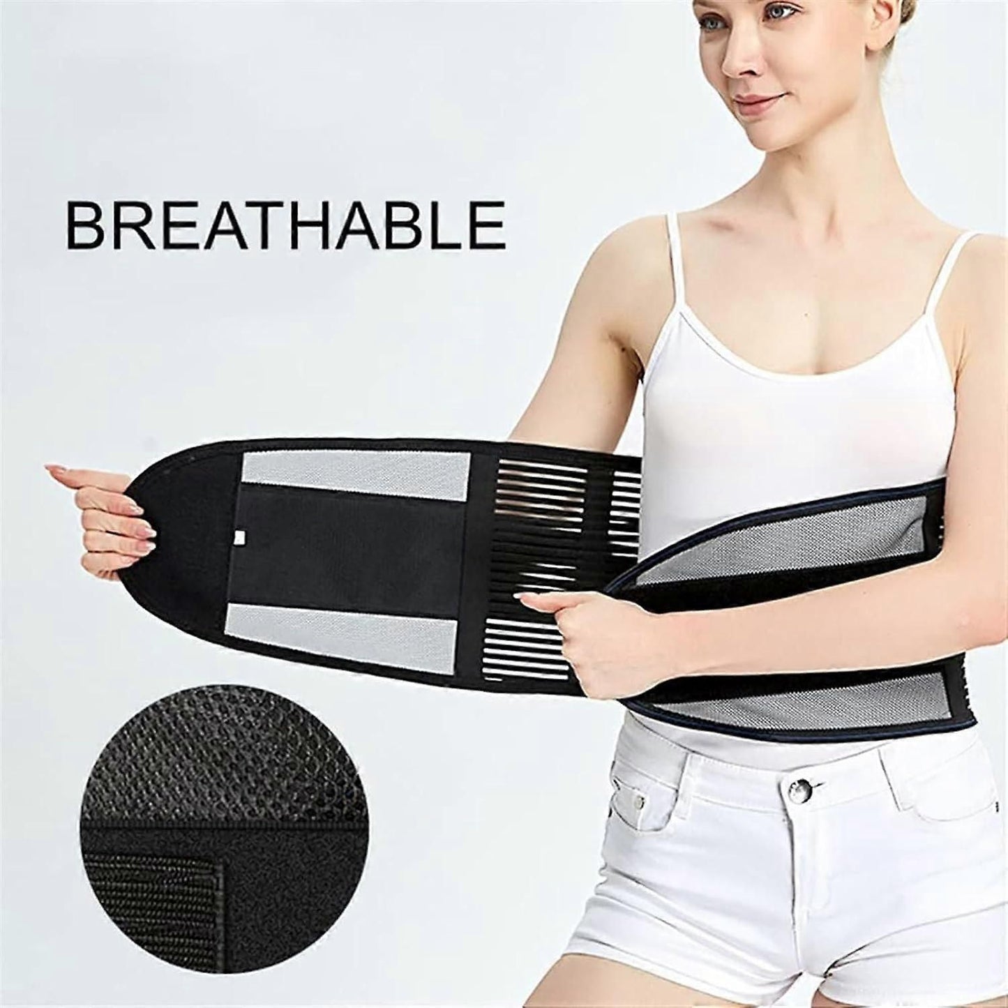 Adjustable Lumbar Support Belt, Breathable Back Brace for Gym Fitness, Weightlifting, Sports Training and Daily Activities - XL