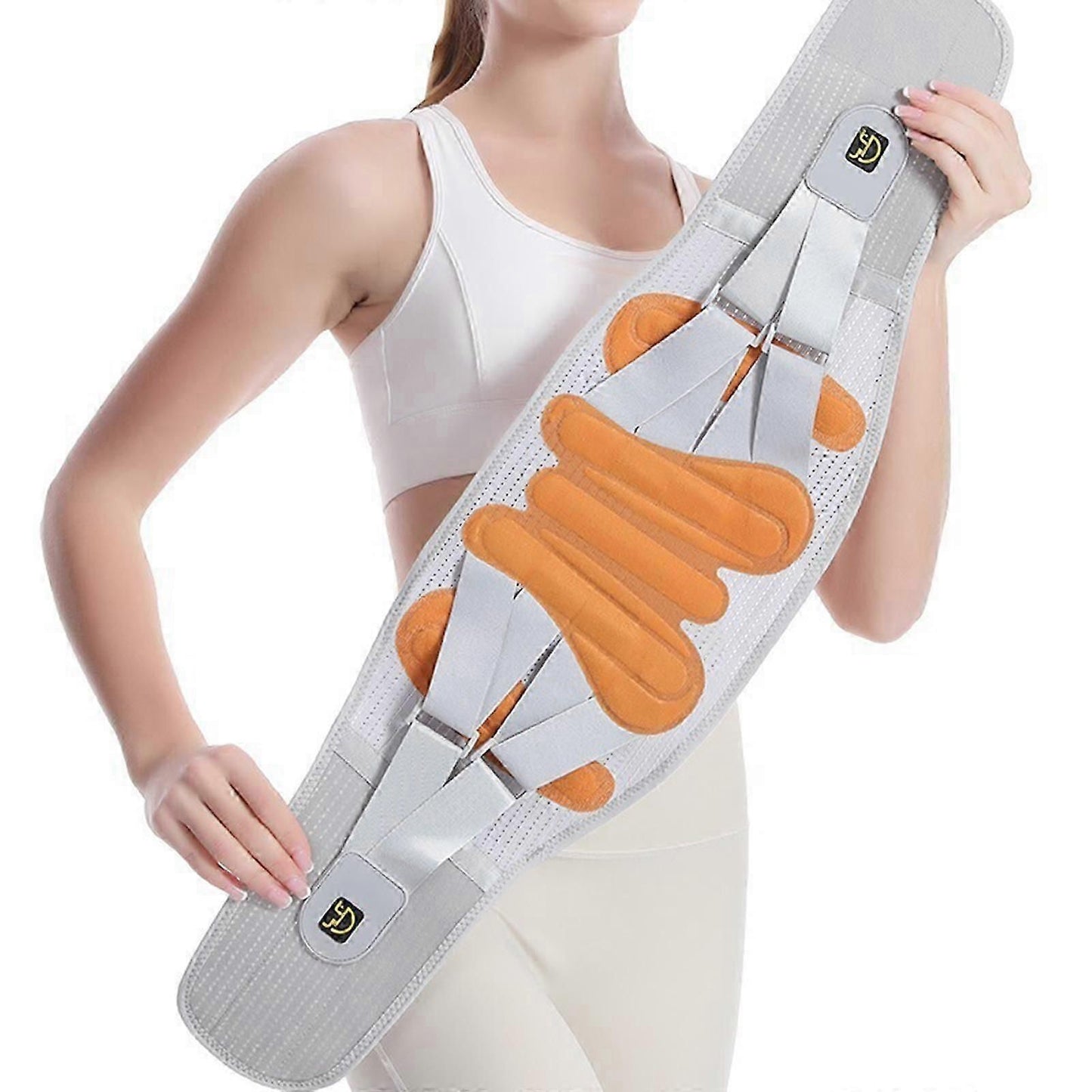 Sports Lumbar Support Belt, Adjustable Back Support Brace with Elastic Straps for Gym, Squats, Weightlifting and Exercise - S