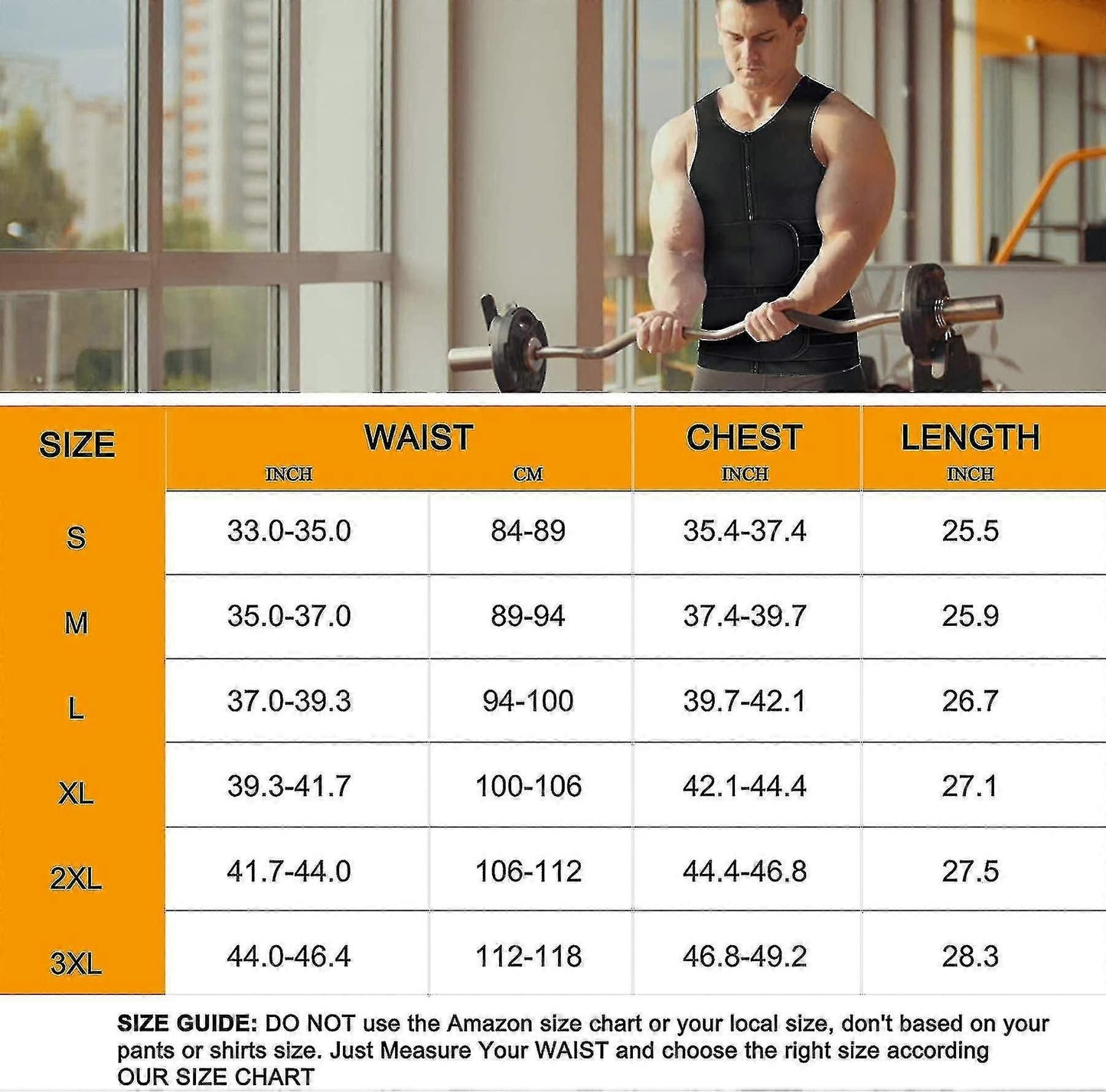 Men Body Shaper Waist Trainer Sauna Vest Double Belt Abdomen Slimming Sweat Vest Fitness Belt - M