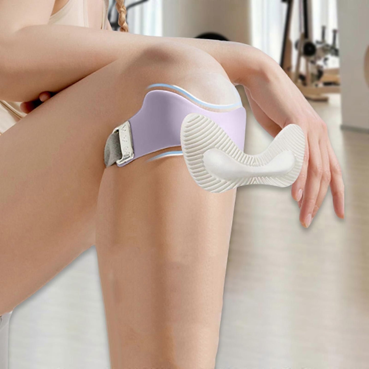 3D Silicone Patellar Support Strap Sports Knee Belt Shock Absorption Fitness - Purple