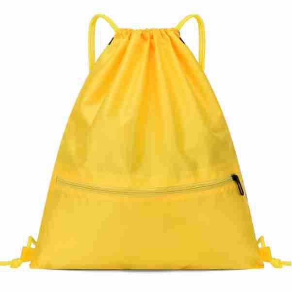 Lightweight Sports Backpack, Water Resistant Nylon Gym Bag with Adjustable Shoulder Strap for Hiking, Fitness, Travel and Daily Use - Yellow