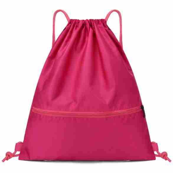 Lightweight Sports Backpack, Water Resistant Nylon Gym Bag with Adjustable Shoulder Strap for Hiking, Fitness, Travel and Daily Use - Magenta
