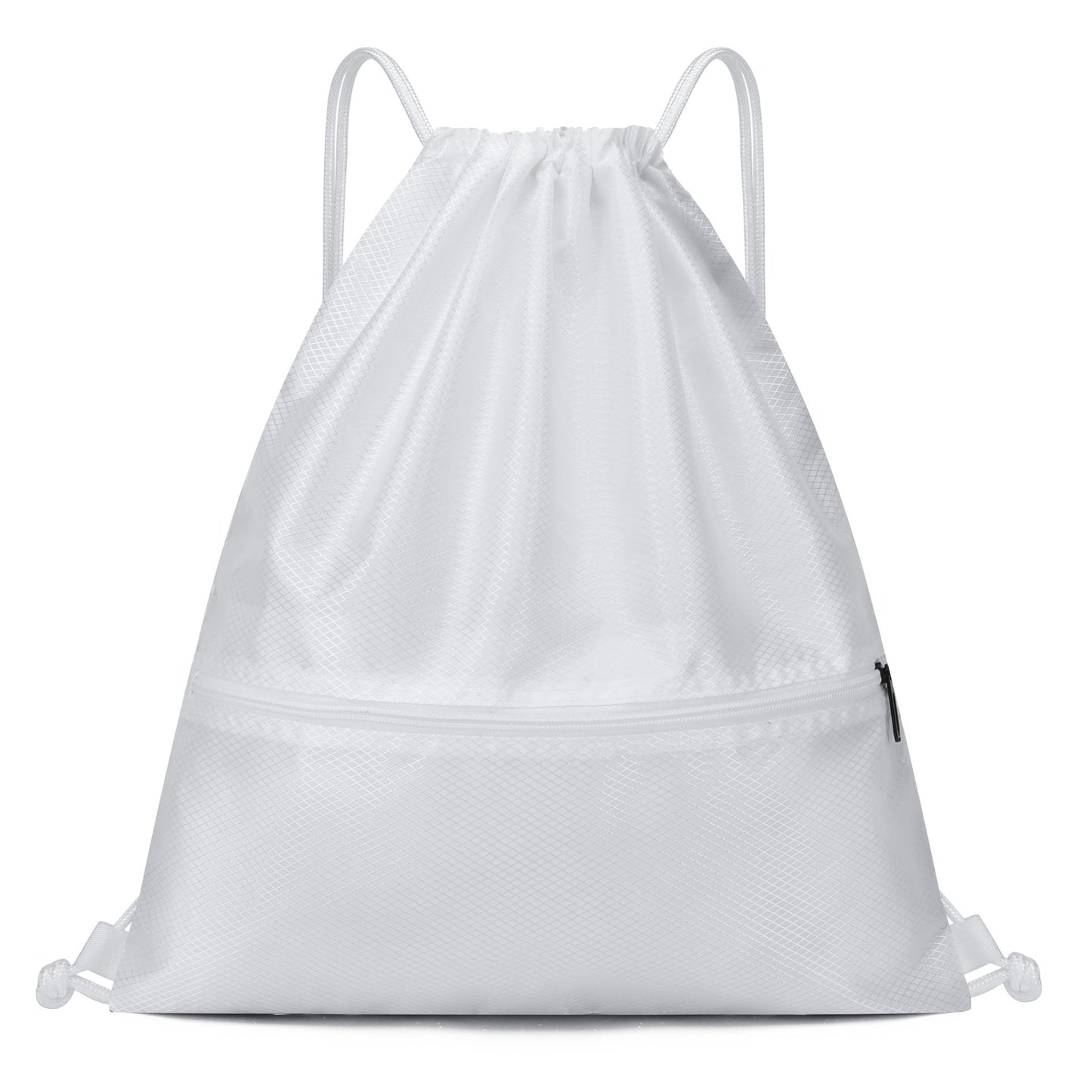 Lightweight Sports Backpack, Water Resistant Nylon Gym Bag with Adjustable Shoulder Strap for Hiking, Fitness, Travel and Daily Use - White