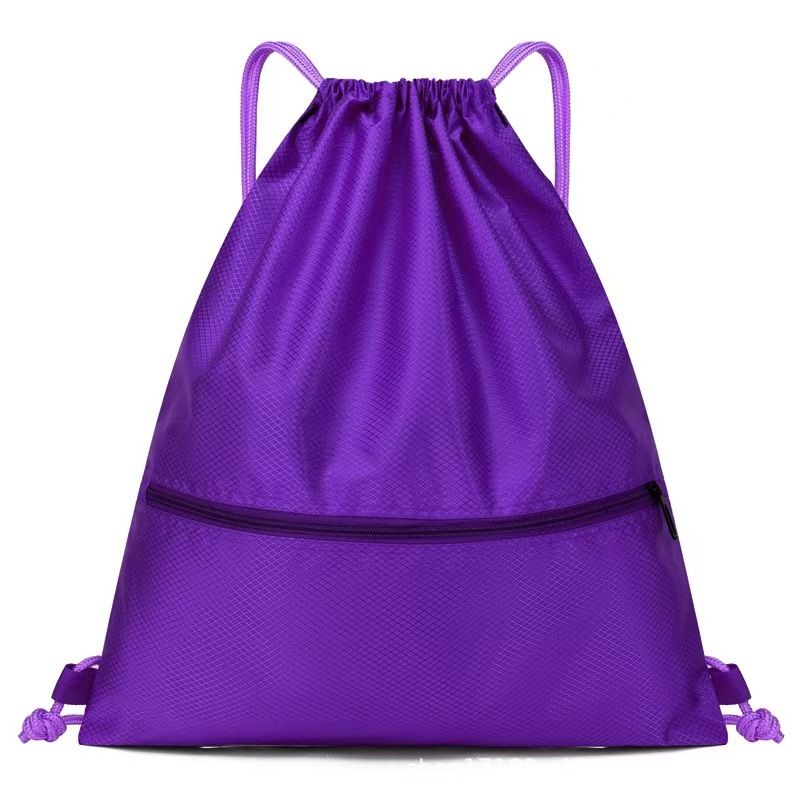 Lightweight Sports Backpack, Water Resistant Nylon Gym Bag with Adjustable Shoulder Strap for Hiking, Fitness, Travel and Daily Use - Purple