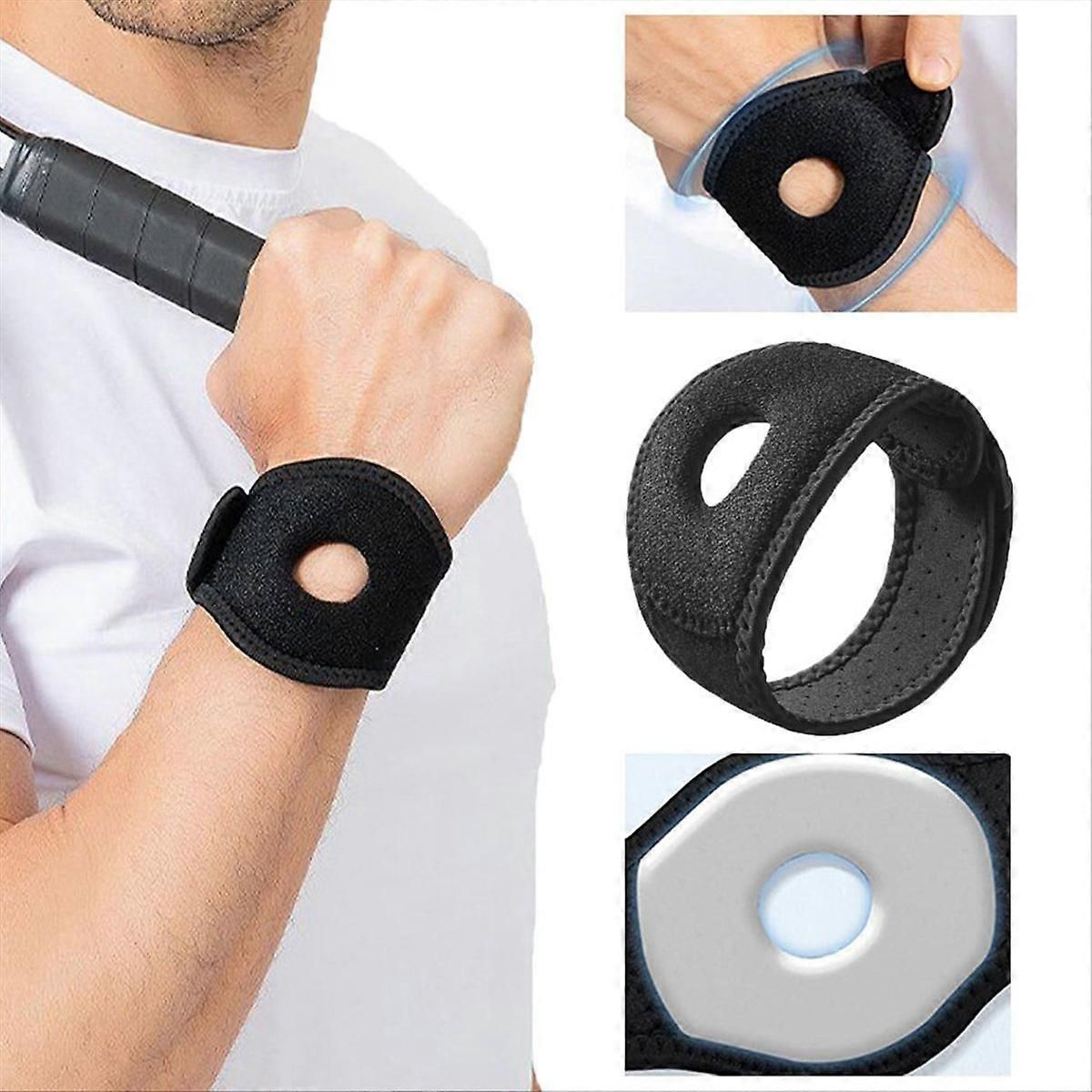Adjustable Wrist Brace Support with Silicone Pad, Breathable Wrist Wrap for Gym, Weightlifting, Tennis & Sports Training - S