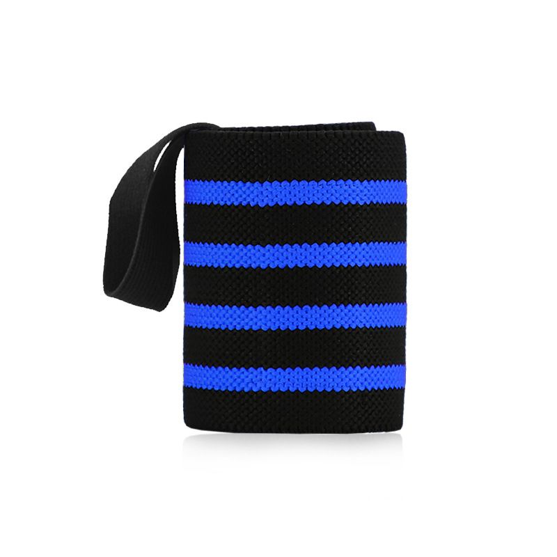 1Pc Adjustable Wrist Wraps for Weightlifting, Gym Training Wrist Support Straps for Men & Women, Fitness Strength Training Accessories - Dark Blue Striped