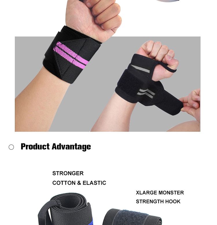 1Pc Adjustable Wrist Wraps for Weightlifting, Gym Training Wrist Support Straps for Men & Women, Fitness Strength Training Accessories - Gray