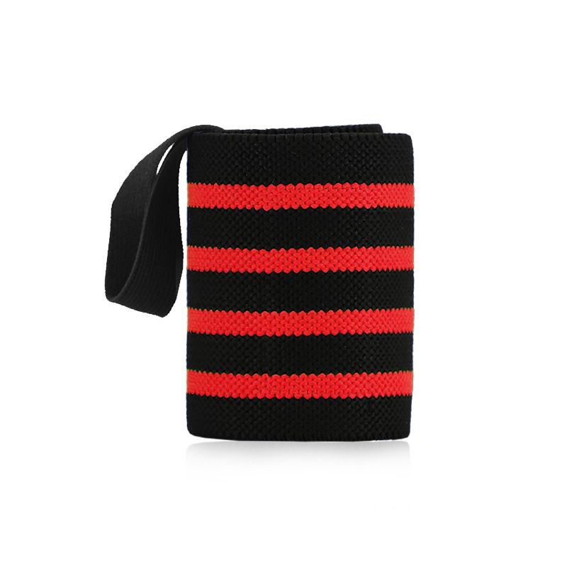 1Pc Adjustable Wrist Wraps for Weightlifting, Gym Training Wrist Support Straps for Men & Women, Fitness Strength Training Accessories - Red Striped