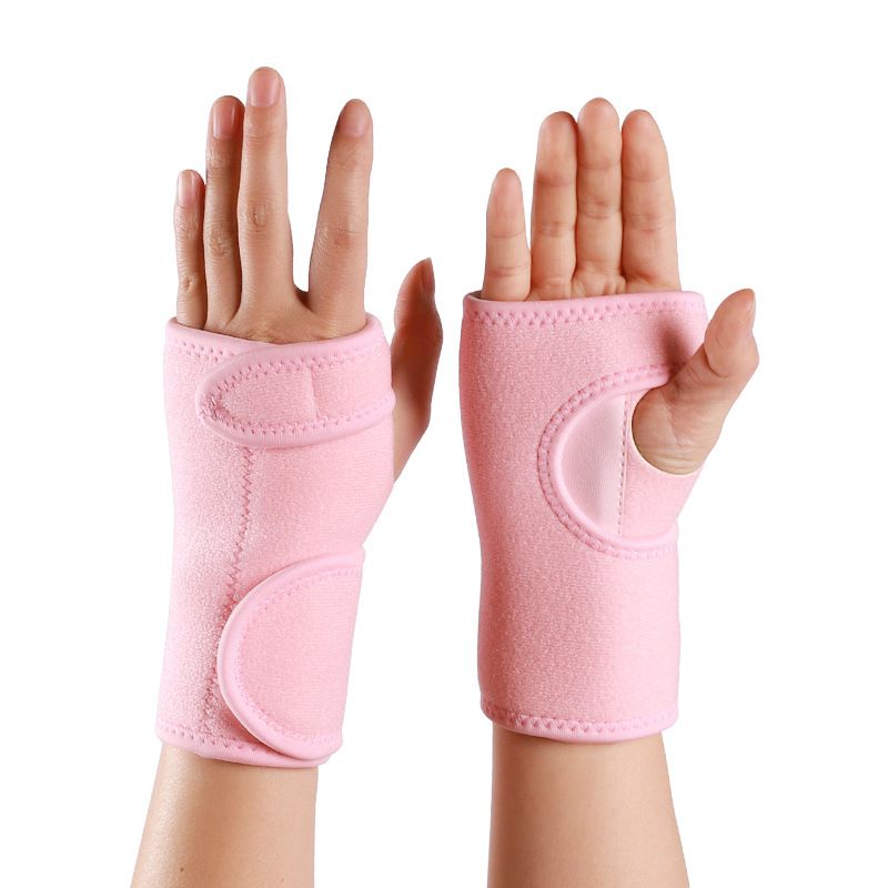 Steel Support Wrist Wraps with Adjustable Strap, Weightlifting Wrist Support for Gym, Fitness Training, Powerlifting & Sports - Pink