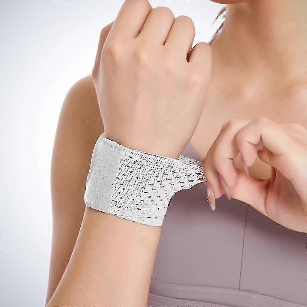 Elastic Wrist Support Wraps, Breathable Wrist Brace for Gym, Weightlifting, Fitness Training, Cycling & Sports - Gray