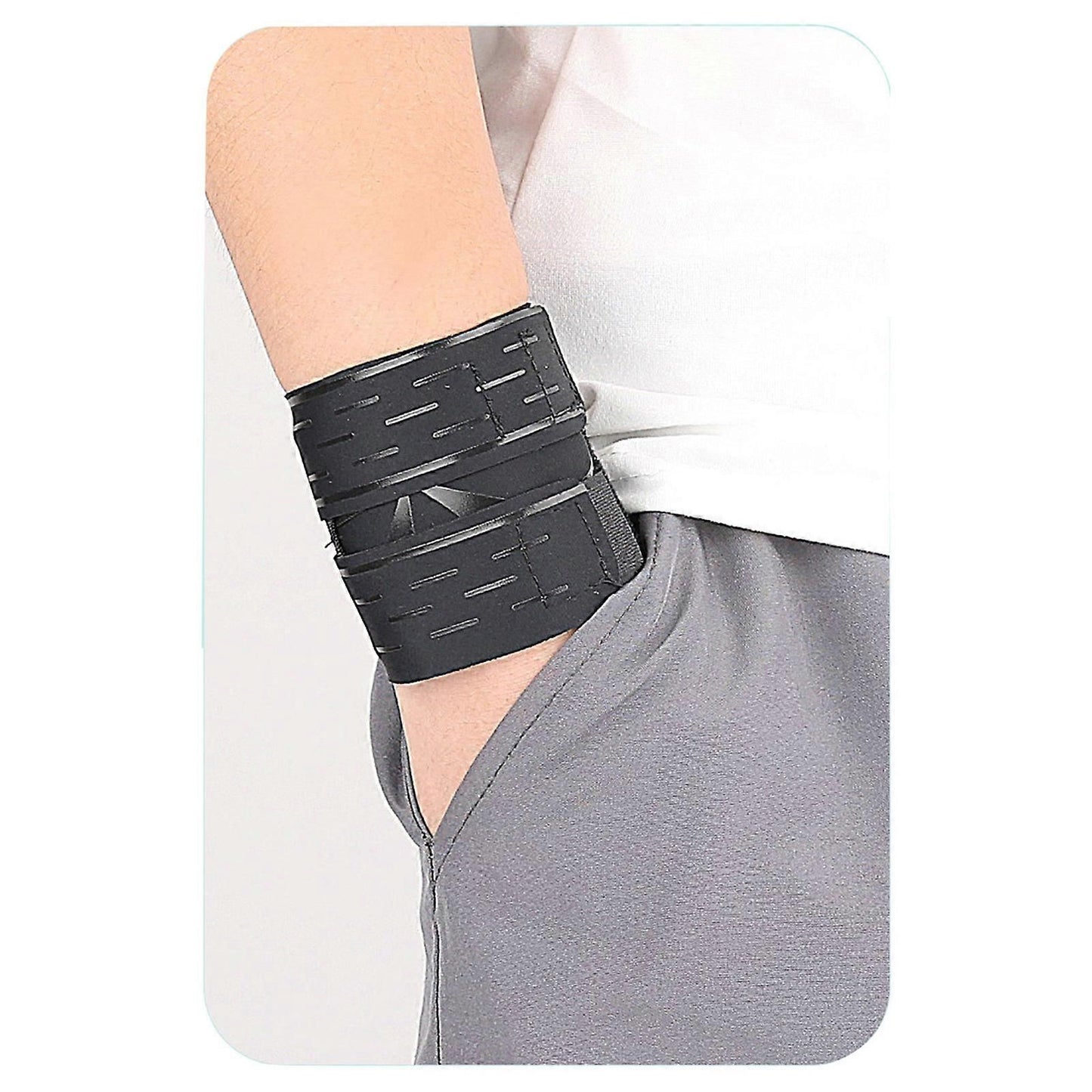 Compression Wrist Support Straps, Adjustable Wrist Wrap Brace for Gym, Tennis, Golf, Fitness & Sports Training - Black Striped