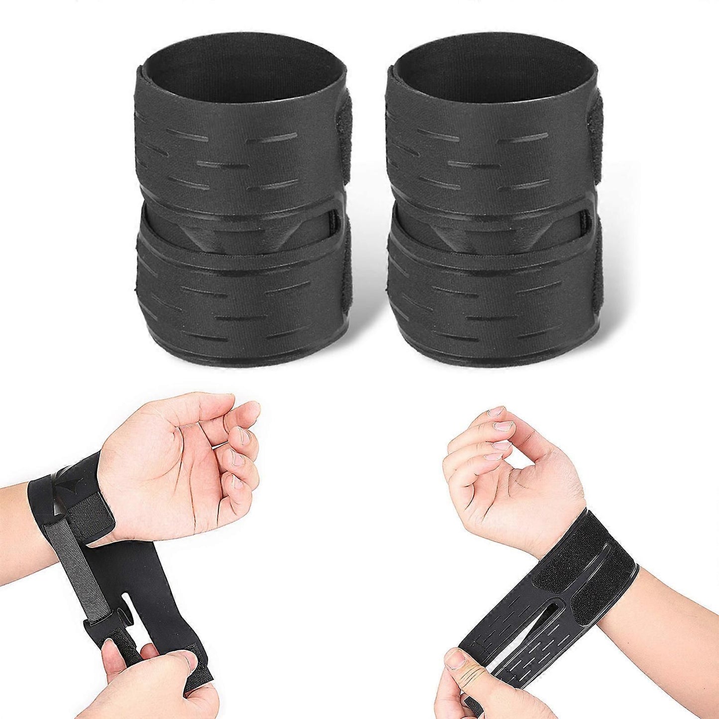 Compression Wrist Support Straps, Adjustable Wrist Wrap Brace for Gym, Tennis, Golf, Fitness & Sports Training - Pink