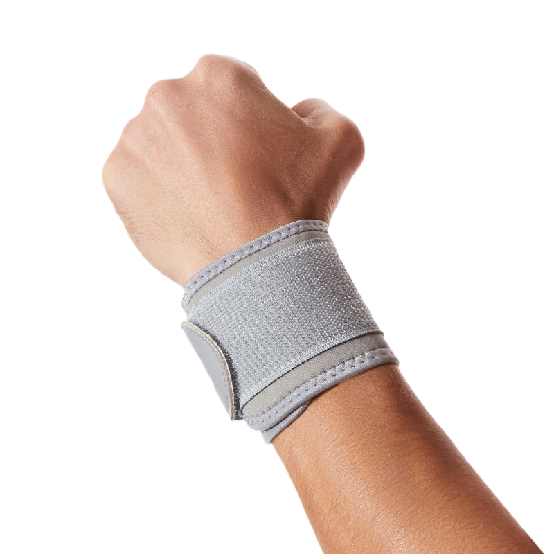 1 Pair Adjustable Compression Wrist Support Strap, Lightweight Wrist Wrap Brace for Gym, Weightlifting, CrossFit, Sports & Daily Use - Gray