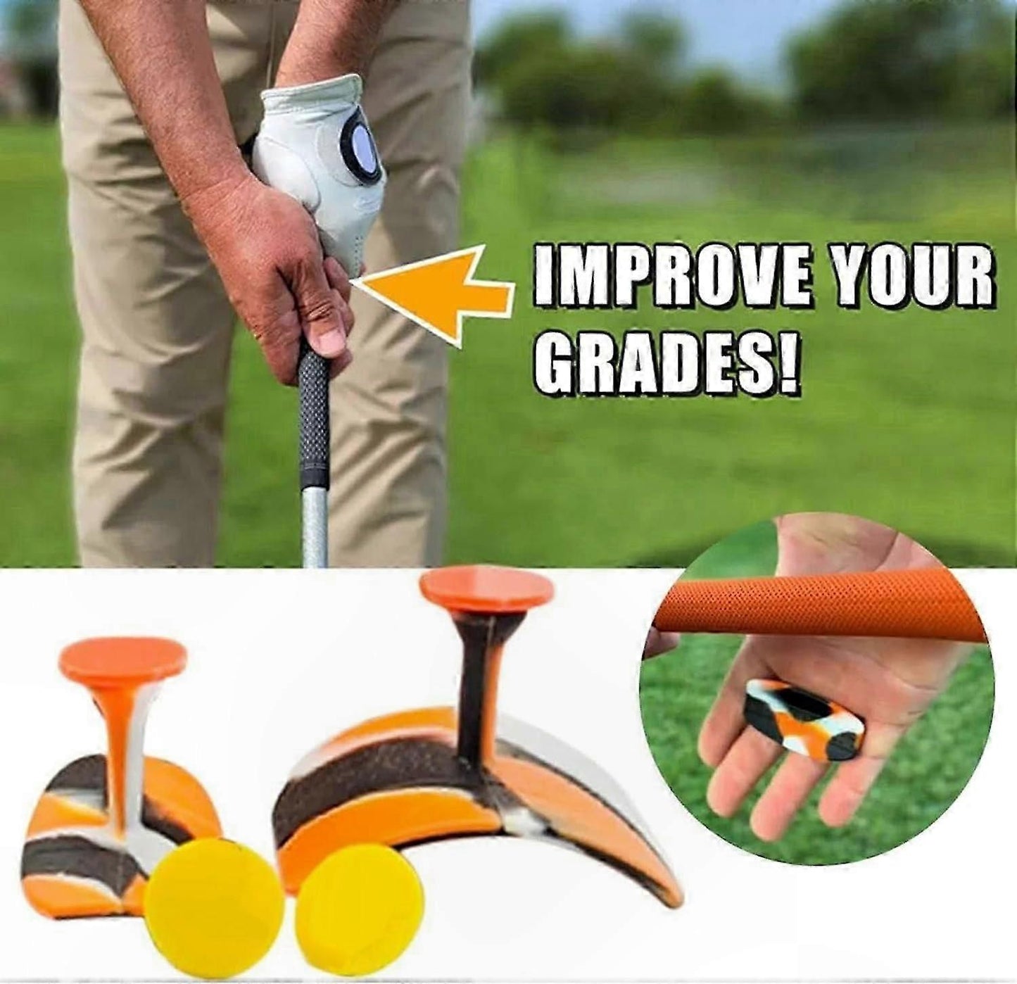 Golf Swing Trainer with Non-Slip Grip, Practice Aid for Golf Clubs, Sports Training Equipment