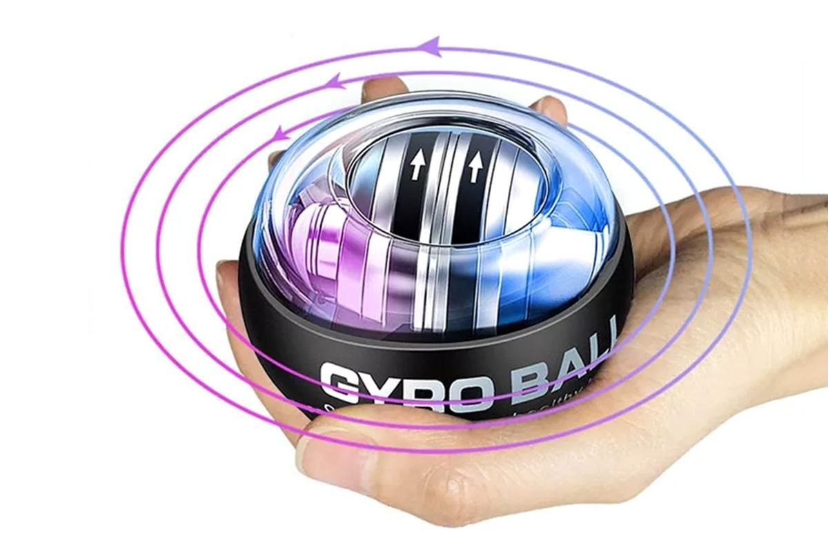 LED Wrist Ball Trainer Auto-Start Wrist Strengthener Gyroscopic Forearm Exerciser Gyro Ball for Strengthen Arms Muscles Wrist -Black