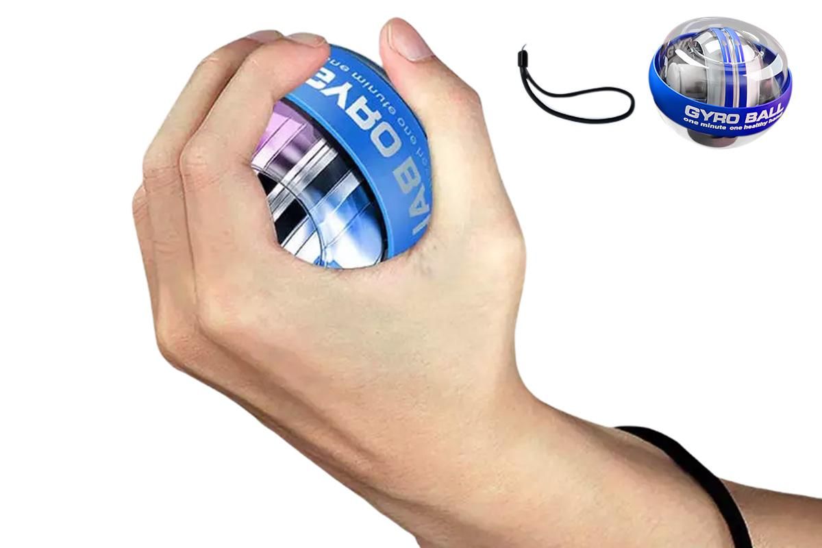 LED Wrist Ball Trainer Auto-Start Wrist Strengthener Gyroscopic Forearm Exerciser Gyro Ball for Strengthen Arms Muscles Wrist -Black