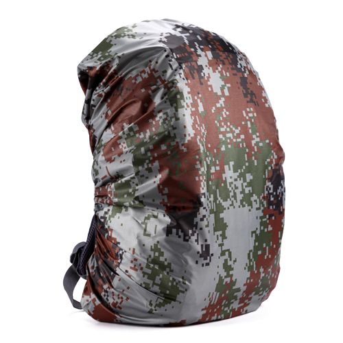 Backpack Rain Cover 210D Nylon Waterproof Backpack Protector Hiking Cycling Travel Dust Cover - Digital Camouflage 35L