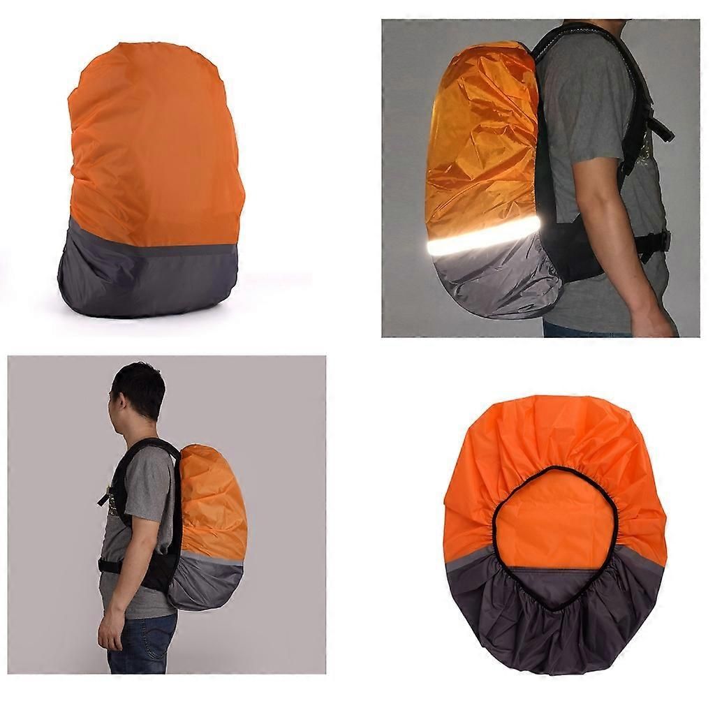 Dustproof Rain Cover Waterproof Backpacks Rain Cover with Reflective Strips - Blue Gray L