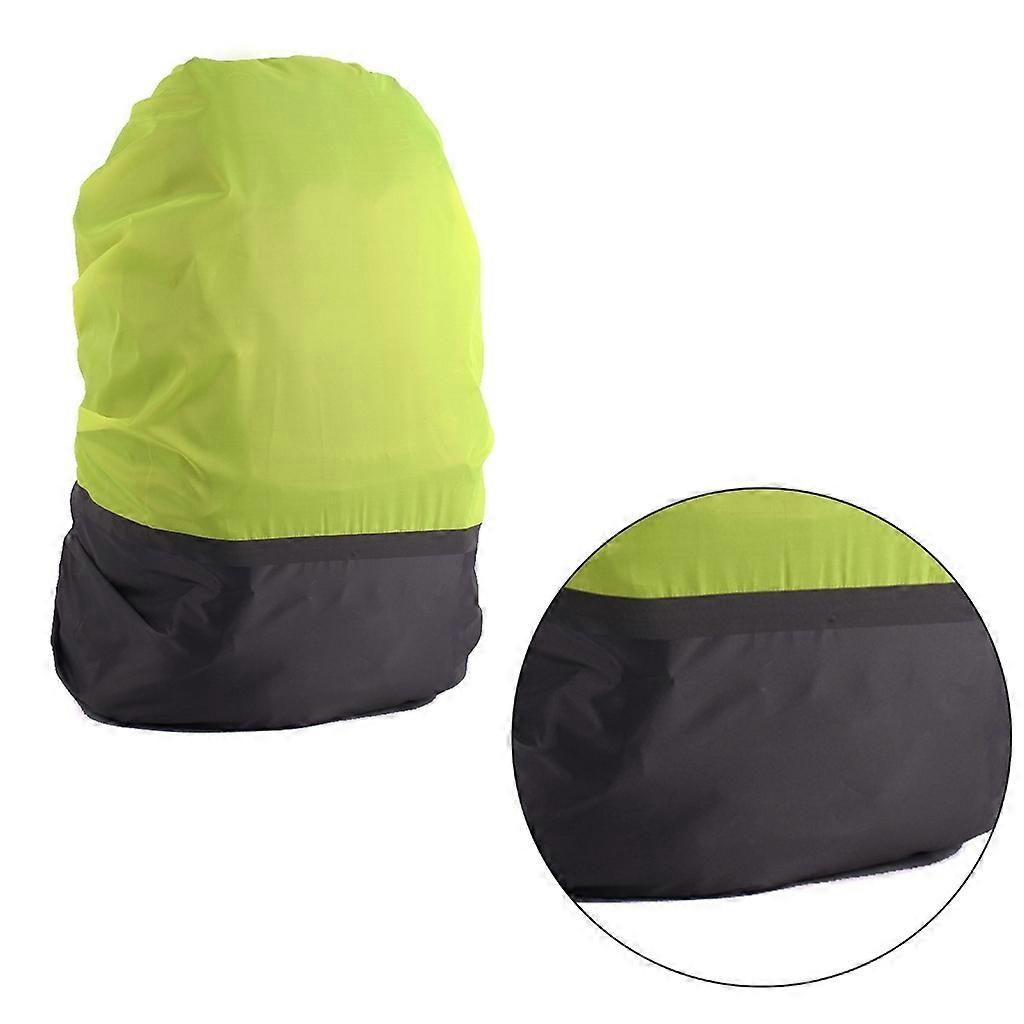 Dustproof Rain Cover Waterproof Backpacks Rain Cover with Reflective Strips - Fluorescent Green & Gray L
