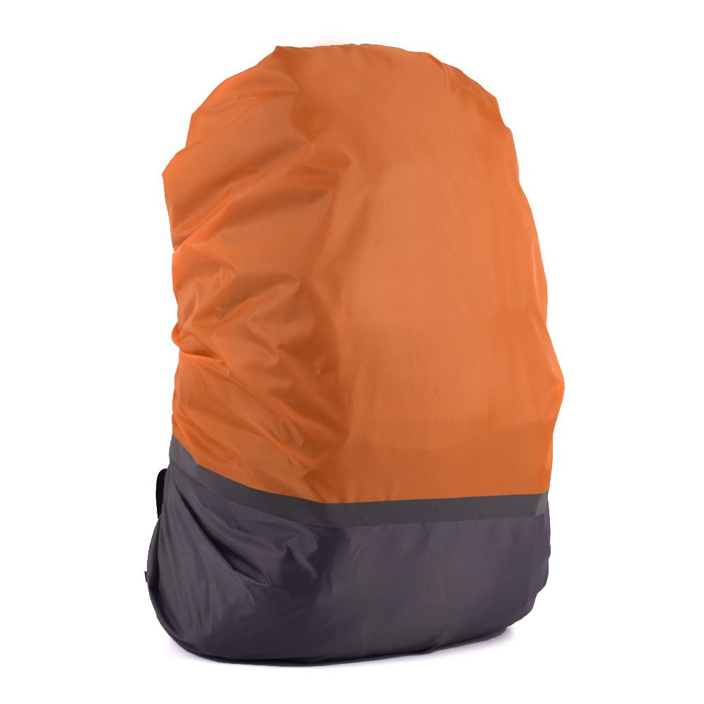 Dustproof Rain Cover Waterproof Backpacks Rain Cover with Reflective Strips - Orange Gray M