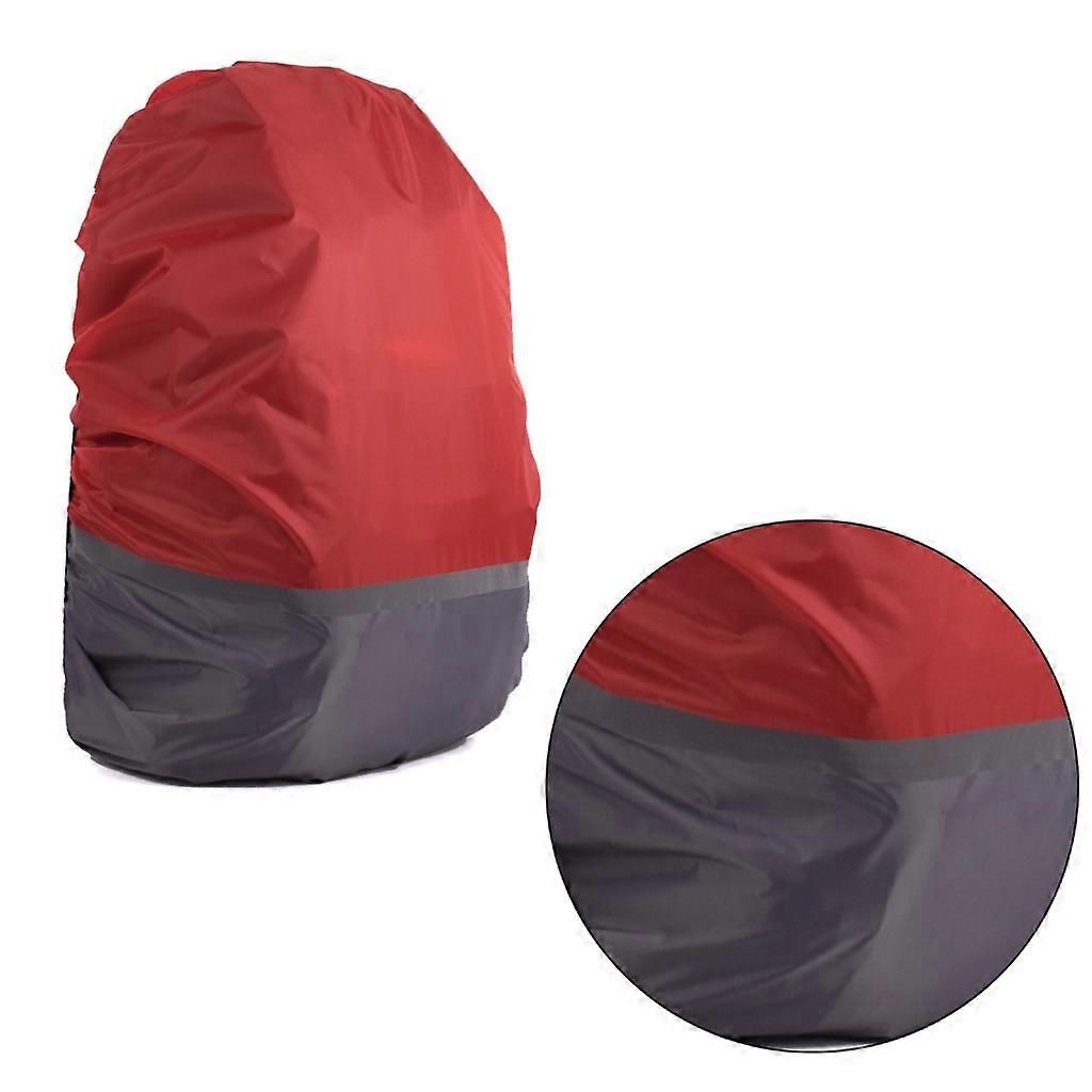Dustproof Rain Cover Waterproof Backpacks Rain Cover with Reflective Strips - Red Gray XL