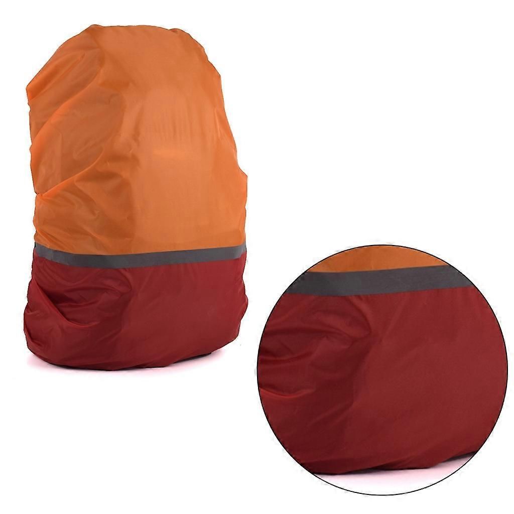 Dustproof Rain Cover Waterproof Backpacks Rain Cover with Reflective Strips - Orange Red XL