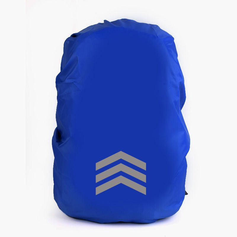 Backpack Rain Cover Waterproof Oxford Cloth Backpack Protector with Reflective Strip Elastic Design Hiking Cycling Travel Cover - Blue XS