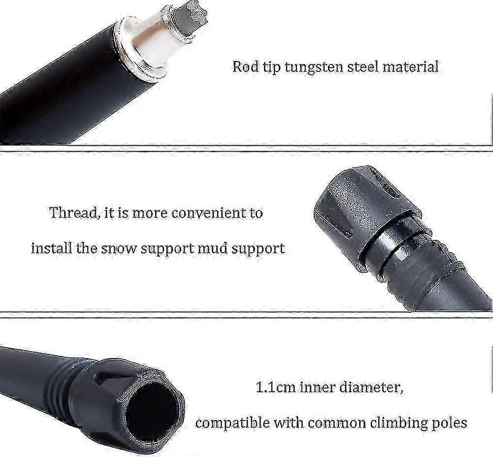 4 Pieces Alpenstock Hiking Stick Tip Trekking Cane Tip Hiking Pole Accessories For Hiking