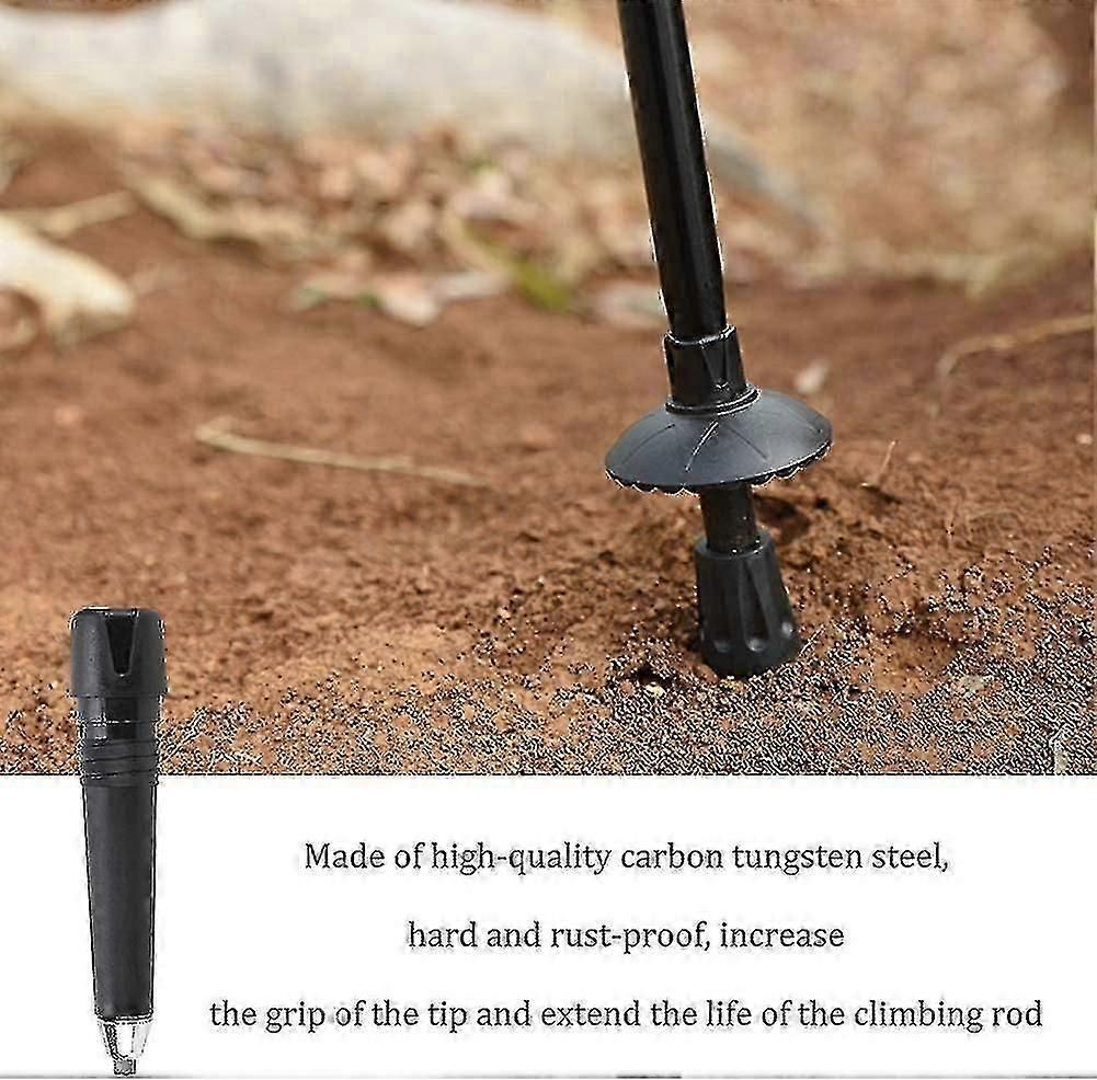 4 Pieces Alpenstock Hiking Stick Tip Trekking Cane Tip Hiking Pole Accessories For Hiking