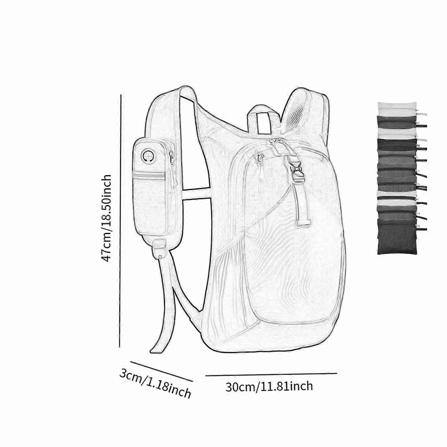 Hiking Backpack, Travel Backpack, with Adjustable Shoulder Strap, Hiking Daypack - Gray