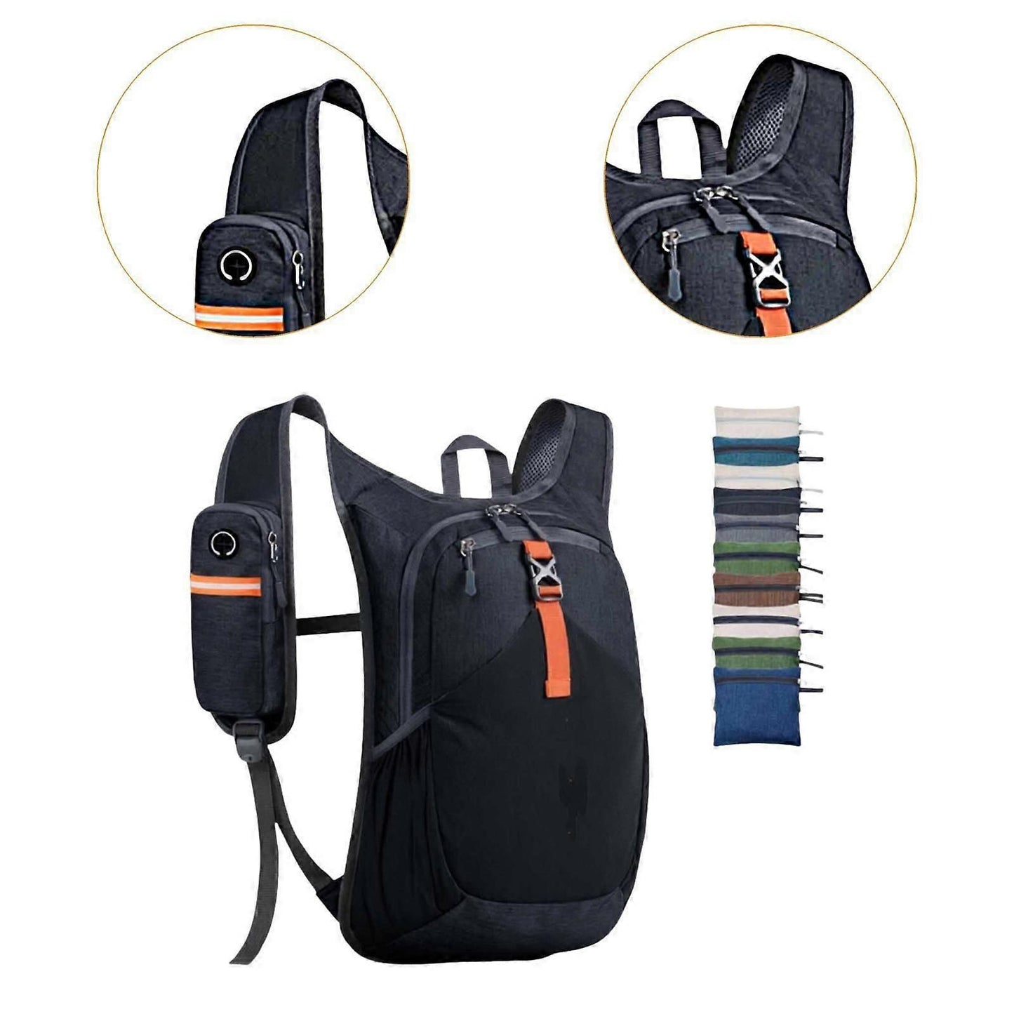 Hiking Backpack, Travel Backpack, with Adjustable Shoulder Strap, Hiking Daypack - Black