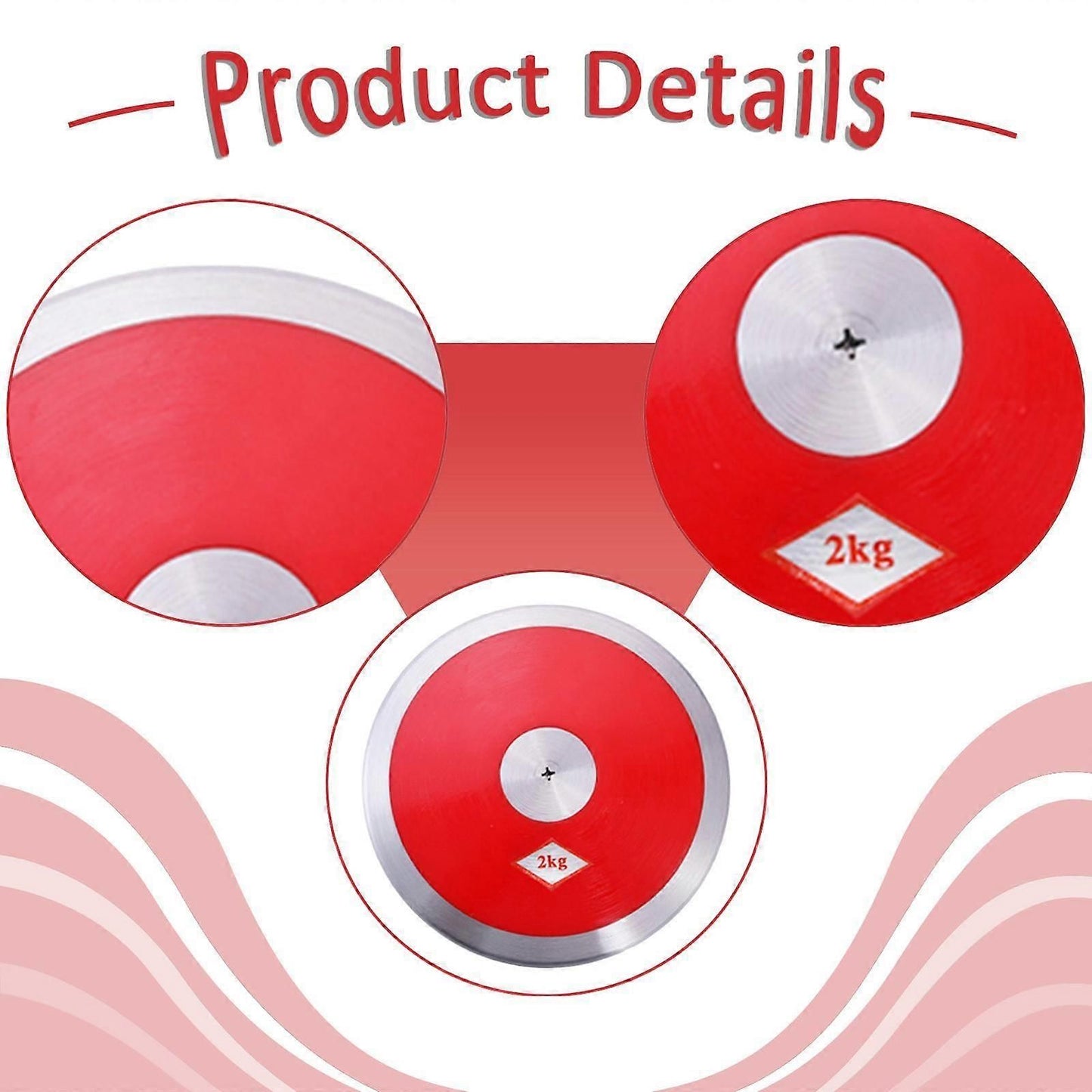 2kg Nylon Track and Field Equipment for Beginners, Throwing Sports Training - Red