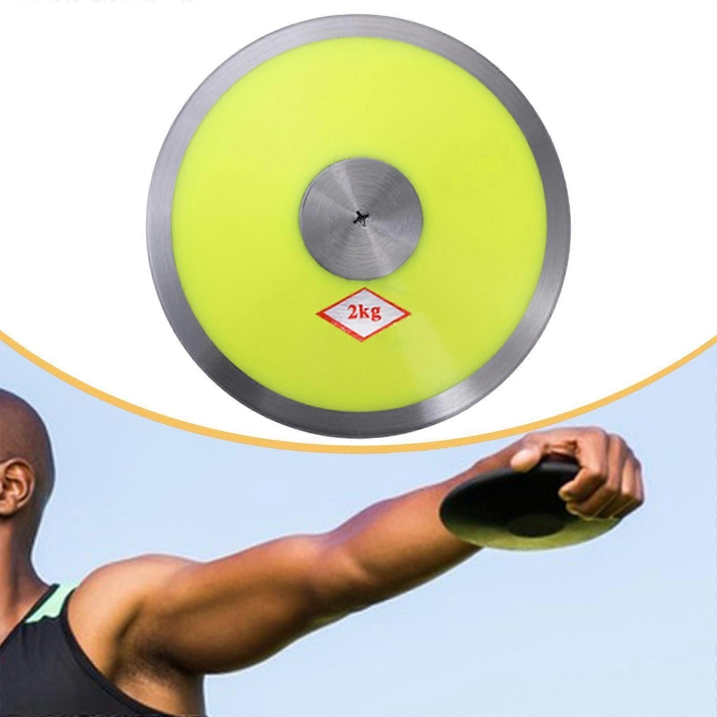 2kg Nylon Track and Field Equipment for Beginners, Throwing Sports Training - Yellow