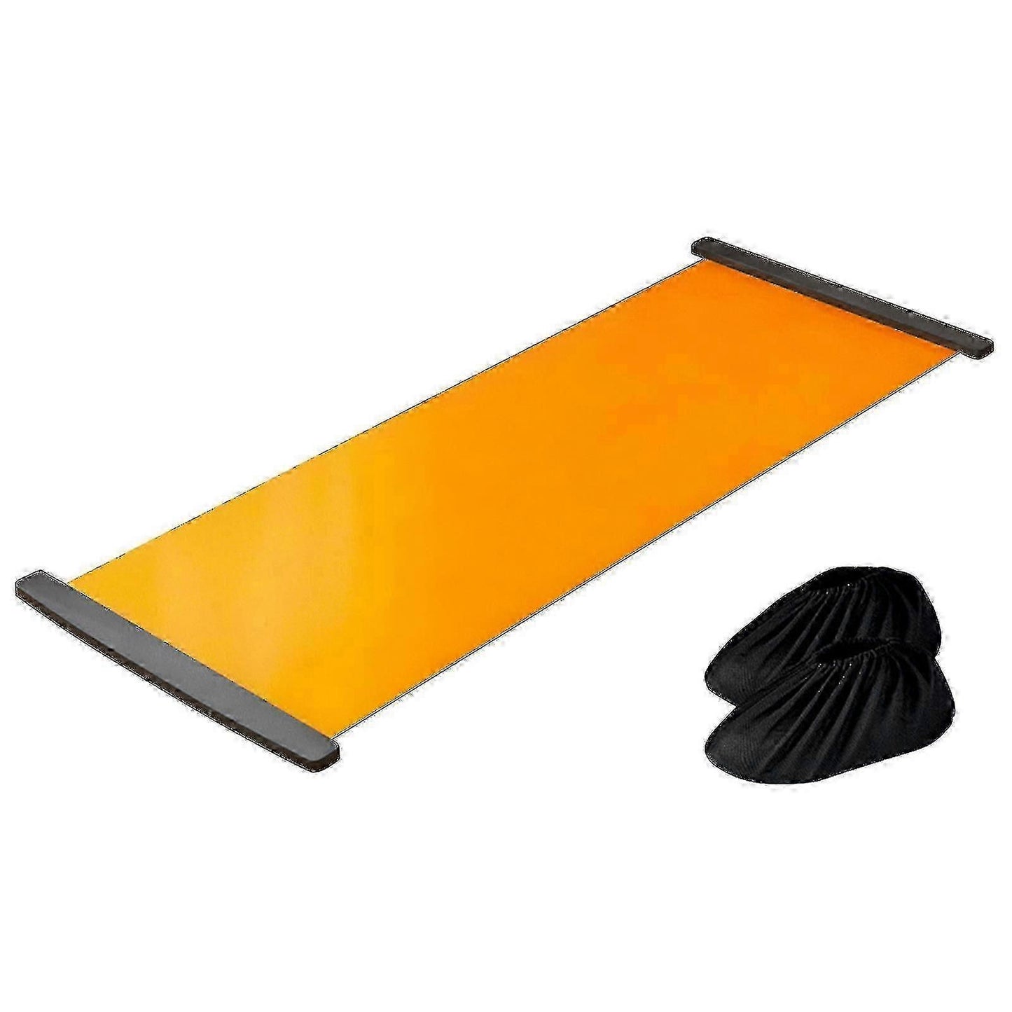 Sliding Exercise Mat Ski Trainer Board with Shoe Covers Full Body Workout Equipment for Home Fitness Yoga Pilates Training - Orange